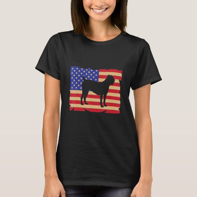 US American Flag Cane Corso Dog Italian Mastiff T-Shirt (Vorderseite)