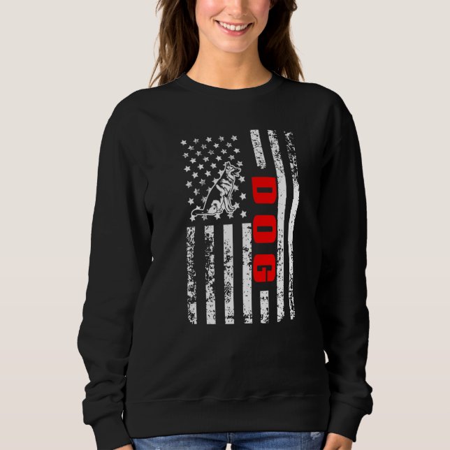 US American Flag Dog Sports Patriotic Dog Lover Pr Sweatshirt (Vorderseite)