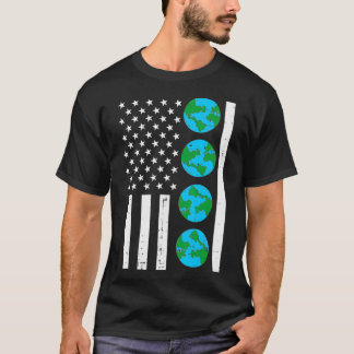 US American Flag Earth Day Vintag Patriotic Men W T-Shirt