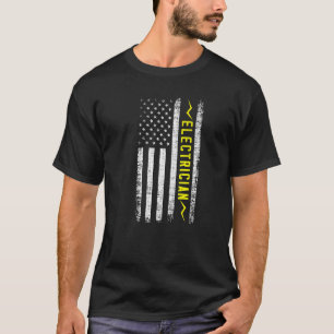 US American Flag Elektrischer Handwerker Lineman L T-Shirt