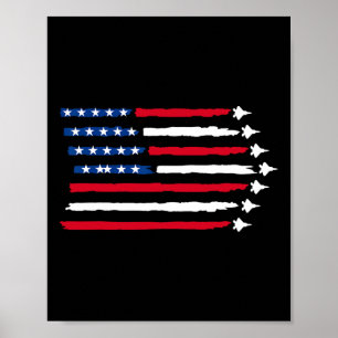 US American Flag Fighting Jets Patriotic USA 4. Poster