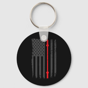 US American Flag Fitness Gym Barbell Powerlift Schlüsselanhänger