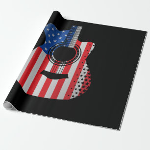 US American Flag Guitar Musician gestört Geschenkpapier