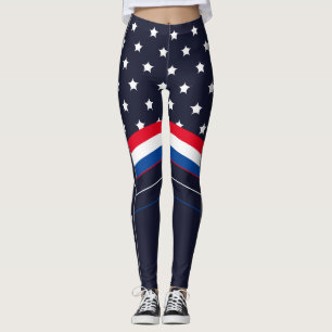US American Flag Individuelle Name Patriotic Athle Leggings