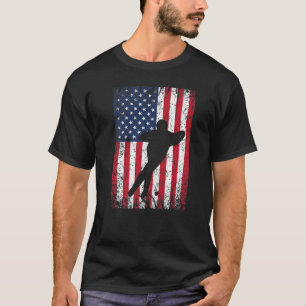 US American Flag Inline Speed Skaten Ice Skater T-Shirt