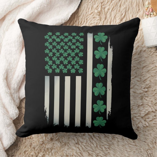 US American Flag Kleeblatts St Patricks Day Americ Kissen (Decke)