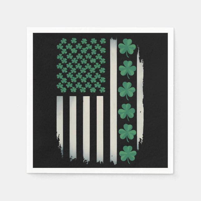US American Flag Kleeblatts St Patricks Day Americ Serviette (Vorderseite)