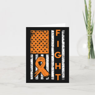 US American Flag Orange Ribbon Leukemia Bewusstsei Karte