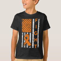 US American Flag Orange Ribbon Leukemia Bewusstsei