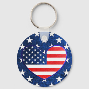 US American Flag Patriotismus Postage Key Chain Schlüsselanhänger
