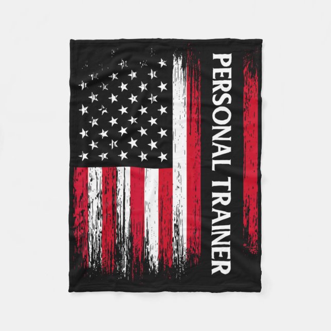 US American Flag Personal Trainer Fitness Instruct Fleecedecke (Vorderseite)