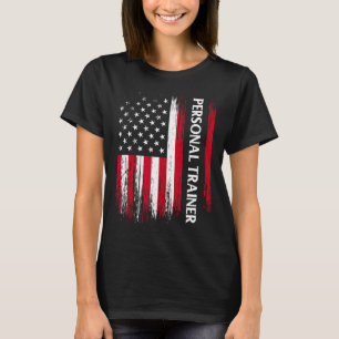 US American Flag Personal Trainer Fitness Instruct T-Shirt