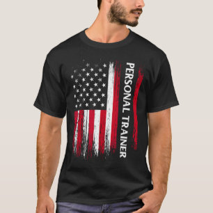 US American Flag Personal Trainer Fitness Instruct T-Shirt