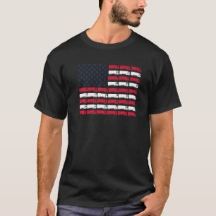 US American Flag Semi Truck Driver Trucker 4. T-Shirt