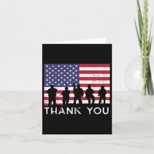 US American Flag Soldiers Vielen Dank Gedenktag P Karte