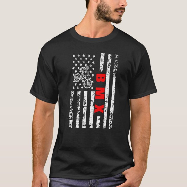 US American Flag Sports Patriotic BMX Premium T-Shirt (Vorderseite)
