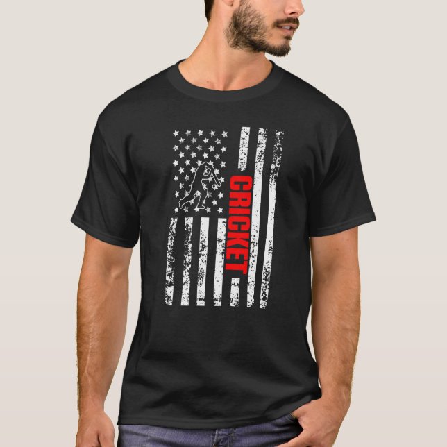US American Flag Sports Patriotic Cricket Premium T-Shirt (Vorderseite)