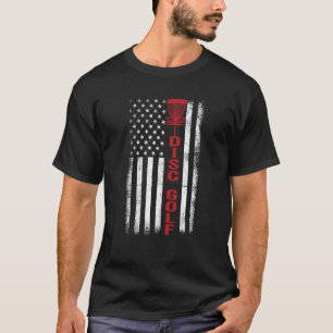 US American Flag Sports Patriotic Disk Golf T-Shirt