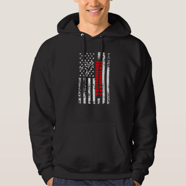 US American Flag Sports Patriotic Handball Premium Hoodie (Vorderseite)