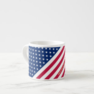 US American Flag Stars Streifen Custom Mit Monogra Espressotasse