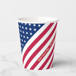 US American Flag Stars Streifen Custom Mit Monogra Pappbecher