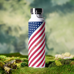US American Flag Stars Streifen Custom Mit Monogra Trinkflasche