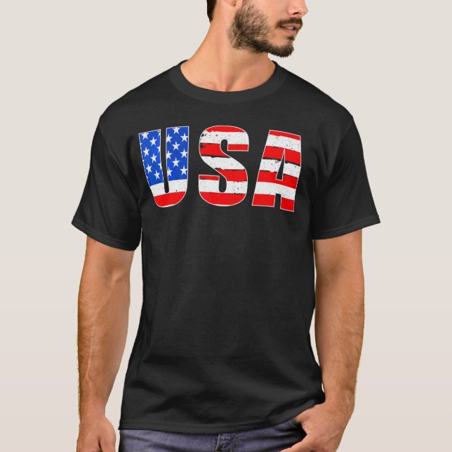 US American Flag USA Hallowee T-Shirt (Vorderseite)