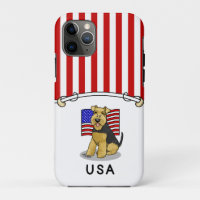 US American Flag Welsh Terrier Dog - Niedlich