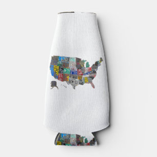 US American United Staaten Map Flag License Plate Flaschenkühler