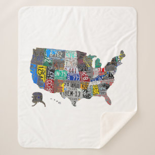 US American United Staaten Map Flag Lizenzschild A Sherpadecke