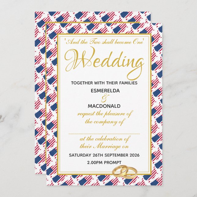 US-AMERIKA Christliche Schrift Custom Wedding Einladung (Vorne/Hinten)