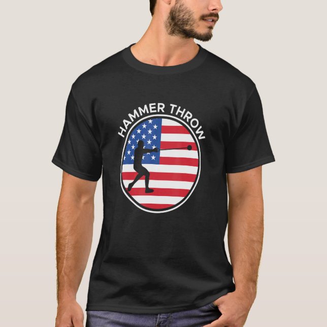 US Amerika-Flag Hammer werfen Hammerwerfer T-Shirt (Vorderseite)