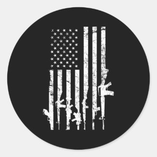 US-amerikanische Flag Guns Pro Gun 2nd admin auf d Runder Aufkleber