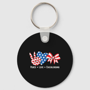 US-amerikanische Flag Peace Liebe Cheerleading Che Schlüsselanhänger