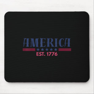 Us Amerikanische Flagge 4. Juli Est 1776 Patriotis Mousepad