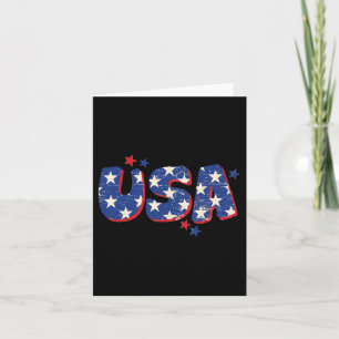 US-amerikanische Flagge 4. Juli Männer Frauen Kind Karte