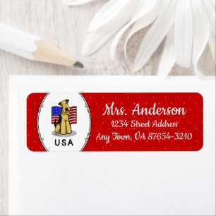 US-amerikanische Flagge Airedale Terrier Dog - Nie