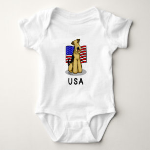 US-amerikanische Flagge Airedale Terrier Dog - Nie Baby Strampler
