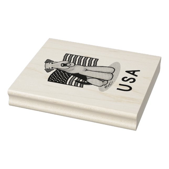 US-amerikanische Flagge Airedale Terrier Dog - Nie Gummistempel (Stempel)