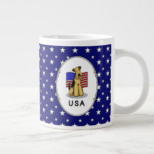 US-amerikanische Flagge Airedale Terrier Dog - Nie Jumbo-Tasse