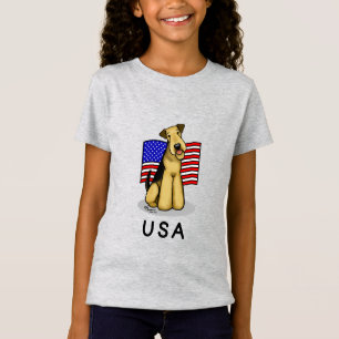 US-amerikanische Flagge Airedale Terrier Dog - Nie T-Shirt
