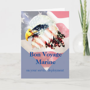 US-amerikanische Flagge Bald Eagle Bon Voyage Mari Karte