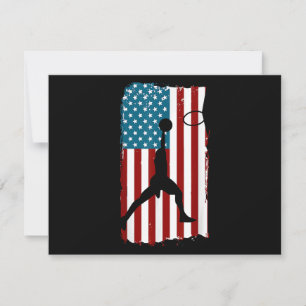 US-amerikanische Flagge Basketball Patriotischer A Feiertagskarte