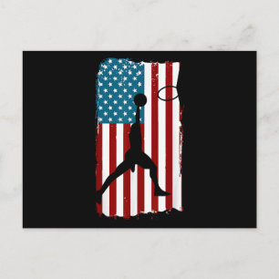 US-amerikanische Flagge Basketball Patriotischer A Feiertagspostkarte