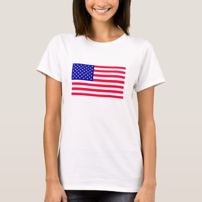 US-amerikanische Flagge Damen Tshirts Kleidung (Vorderseite)