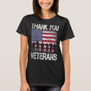 US-amerikanische Flagge Danke Veterans Proud Vete T-Shirt