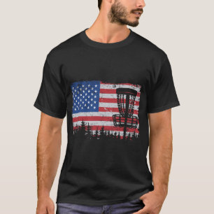Us-amerikanische Flagge Disc Golf Sket Frisbee Vin T-Shirt