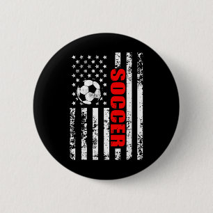 Us-amerikanische Flagge Fußball Patriotischer Fußb Button