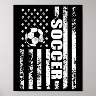 Us-amerikanische Flagge Fußball Patriotischer Fußb Poster