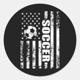 Us Amerikanische Flagge Fußball Patriotischer Fußb Runder Aufkleber